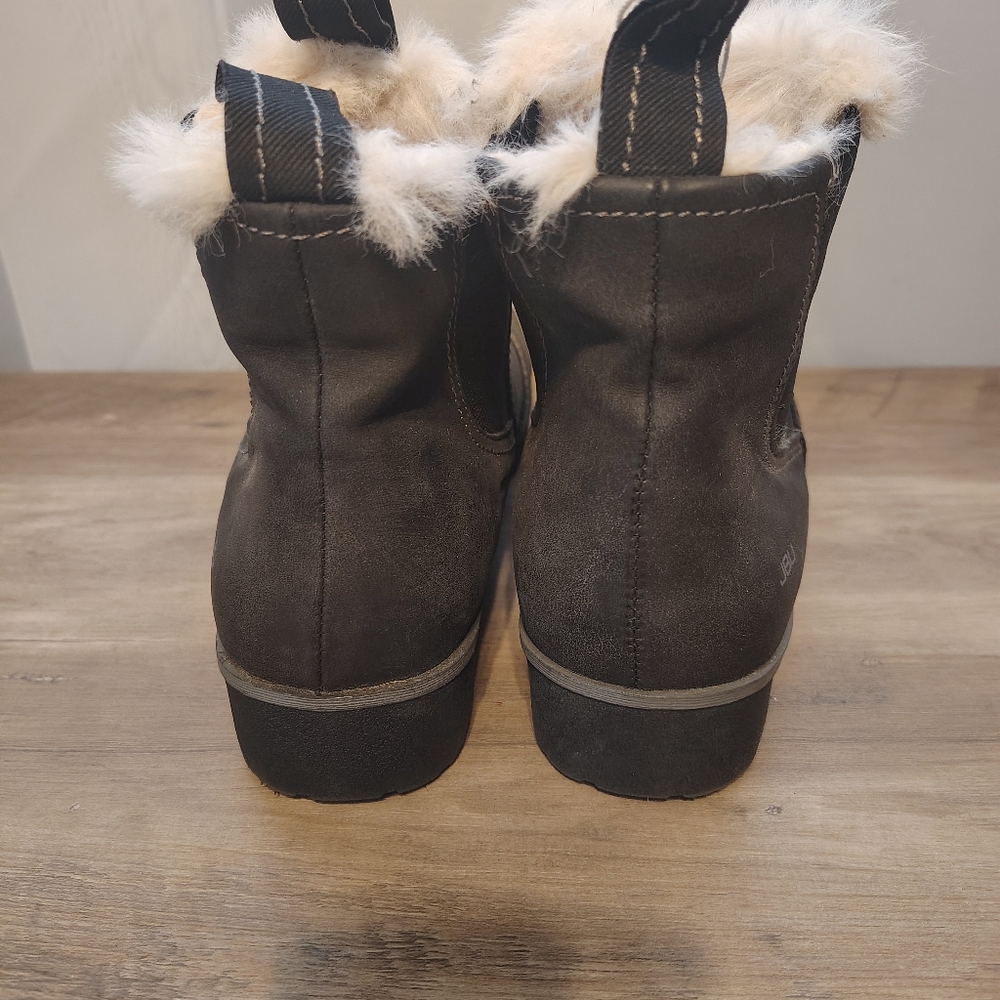 JBU By Jambu Eagle Waterproof Black Faux Fur Ankle Boots Women's Sz 9.5 - Picture 5 of 11